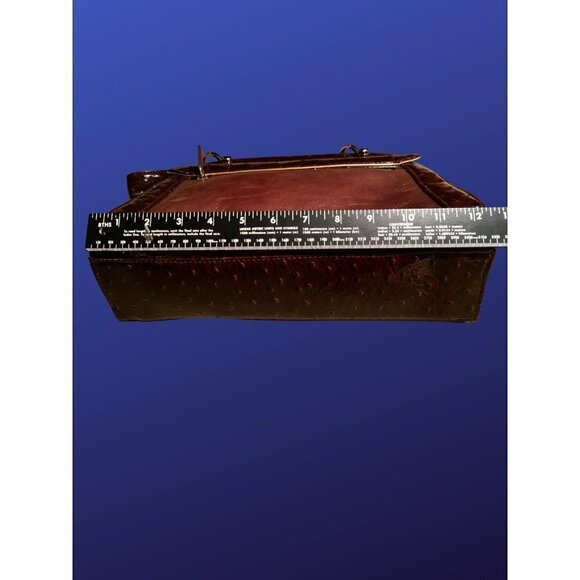 Naturalizer leather/Patent leather ostrich-Embossed large satchel handbag - Picture 5 of 12